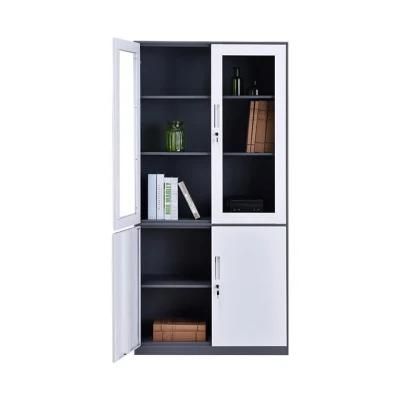 Popular Slim Frame Office Cupboard Metal Swing 4 Door Cabinet