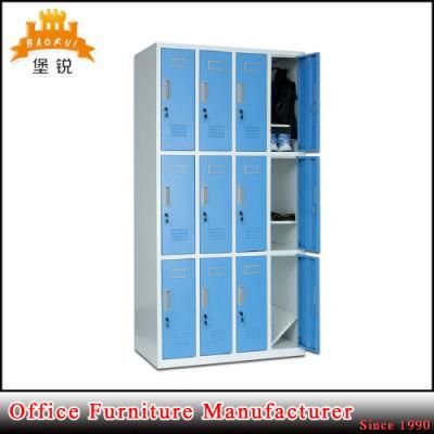 Knock Down 12 Door Compartment Hospital Used Cloth Storage Steel Locker Cabinet for Sale