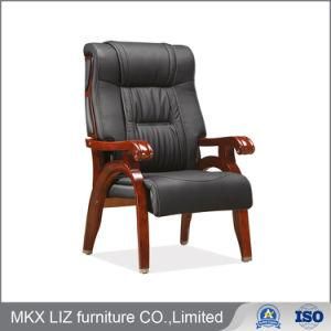 High Grade Wooden Furniture Solid Wood Leathe Conference Meeting Chair (D303)