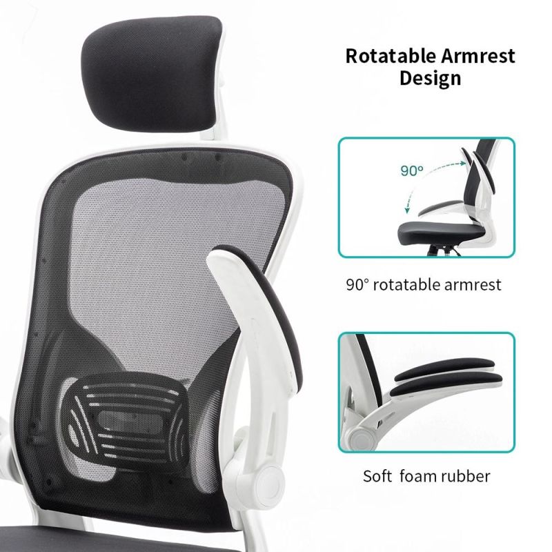 Flip-up Arms Mesh Chair High Back Ergonomic Swivel Office Chair Price PC Computer Desk Chair Manufacturer