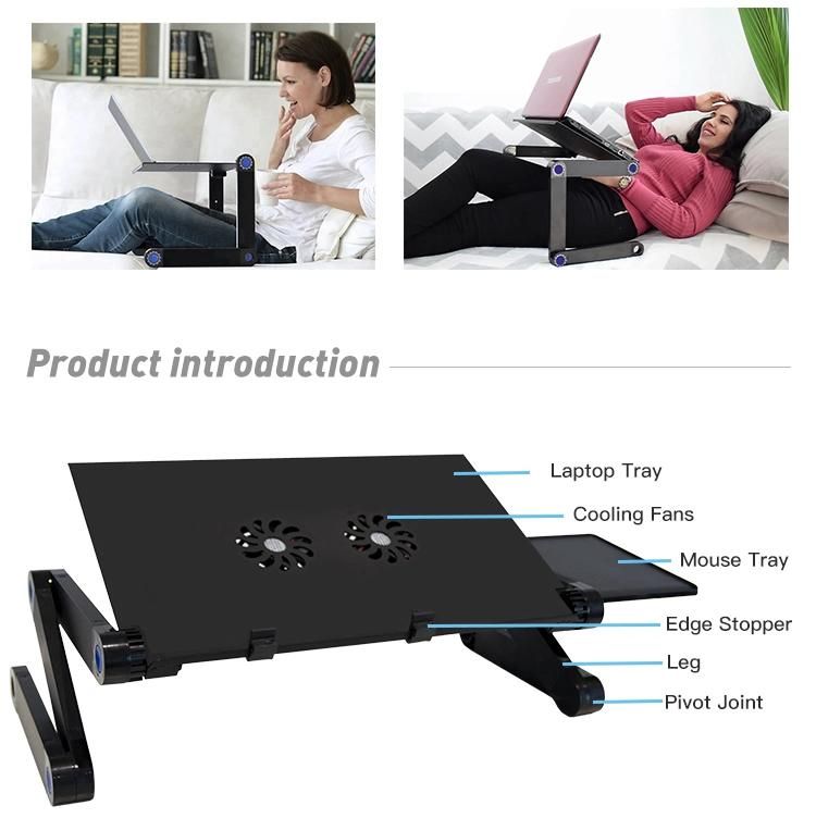Flexible Foldable Aluminum Laptop Stand Bed Adjustable Laptop Stand
