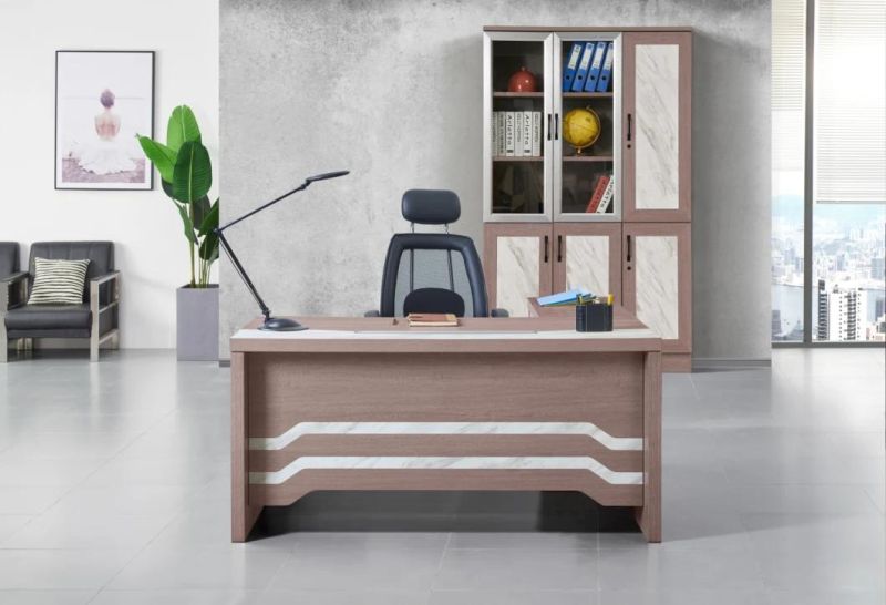 Luxury L Shaped Computer Table Wooden Modern Office Executive Desk