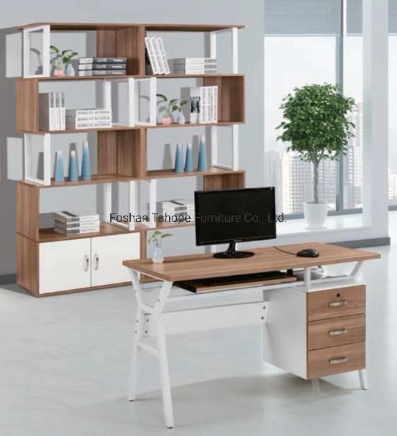 Wooden Desk with Three Drawer Office Staff Desk for One Person