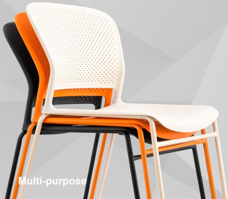 Industrial Arm School Restaurant Plastic Dining Foldable Stackable Office Electroplated Solid Steel Wholesale School Study Meeting Lecture Chairs