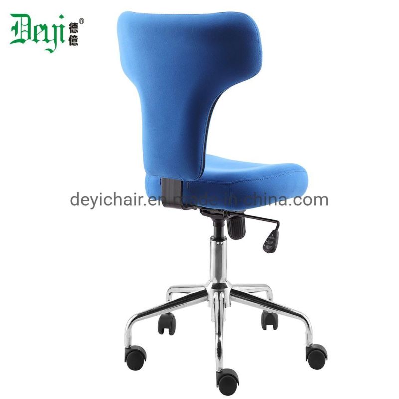 Aluminum Base PU Castor Seat up and Down Mechanism Fabric Upholstery for Seat and Back Arms Available Chair