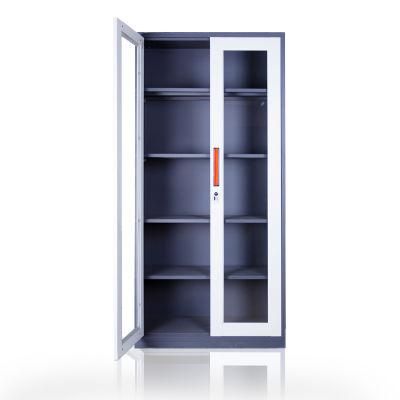 Knock Down Metal Cabinets with Glass Door Steel File Cabinet Metal Storage Filing Cabinet