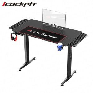 Icockpit Best Price Electric Table Standing Computer PC Height Adjustable Lift Desk Table with Extension Storage Stand