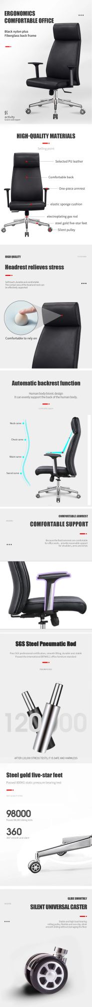 Popular High Back Boss Swivel Manager Executive Office Leather Chair