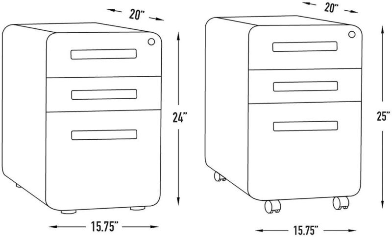 Pft 3-Drawer Mobile File Cabinet, Commercial-Grade, Pre-Assembled (Blue Faceplate)