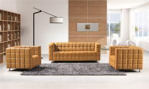Yellow Popular Combination New Style Eggcrate Lobby Metal Leg Leisure Sofa