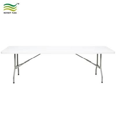 8FT White Fold-in-Half Rectangular Table