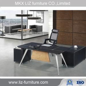 Modern Style Executive Leather Office Desk Manager Wood Table (LD002)