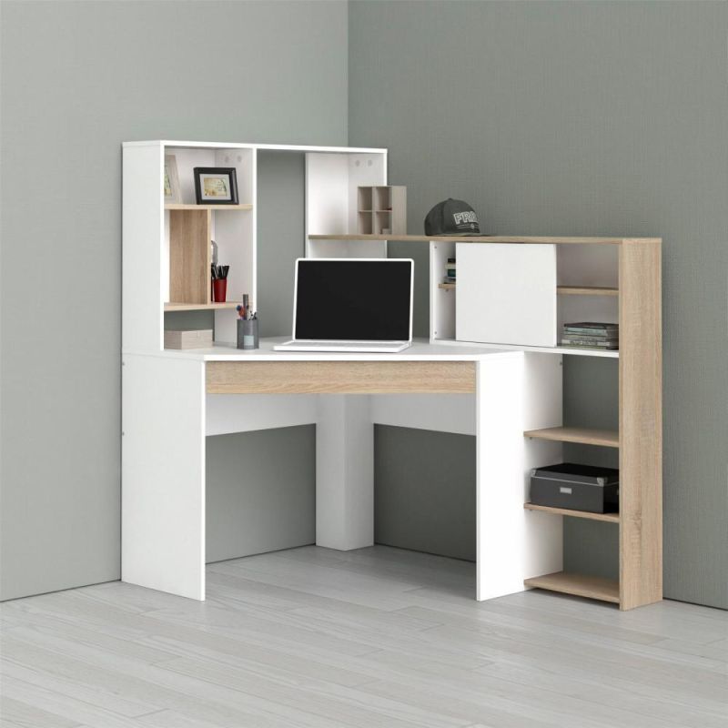 Nova New Melamine Office Furniture Executive Table Office Desk with Bookshelf