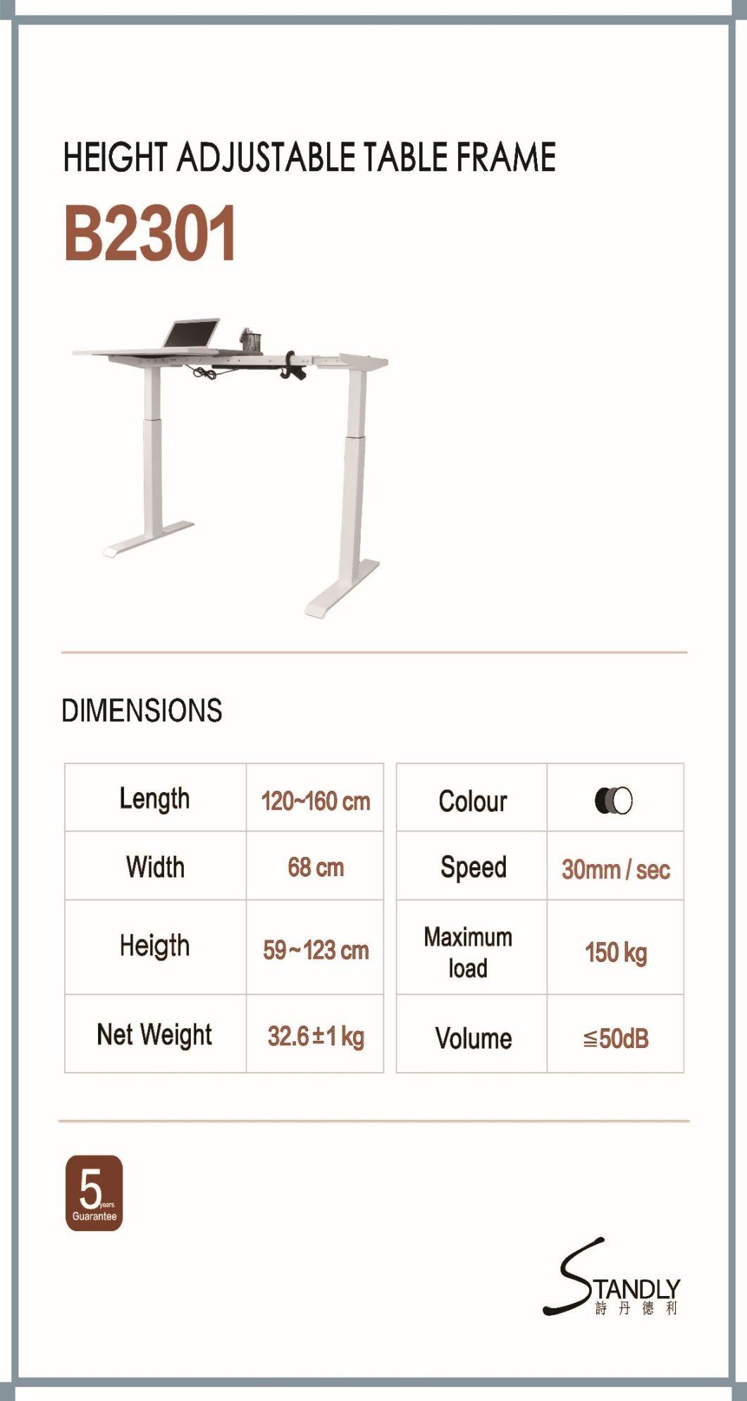 Smart Electric Dual Motors Two Stages Height Adjustable Sit to Stand up Lifting Table Frame /Computer Desk/Office Table /Standing Desk (B2201AS)