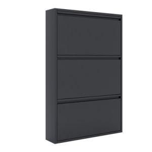 Steel Shoes Cabinet Wall Mounted Shoe Rack Shoe Storage Metal Footwear Cupboard 4 Drawer Display Cabinet