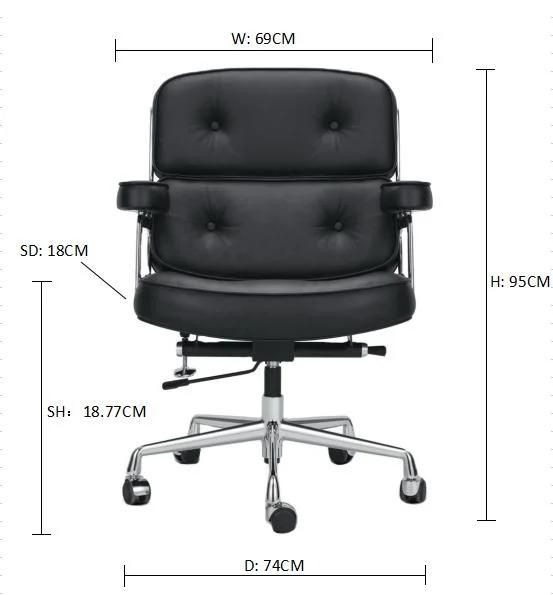 Middle Back PU Adjustable Ergonomic Tilting Boss Executive Manager Home Office Swivel Office Chair