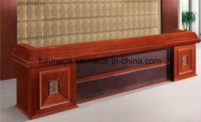 Luxury Design Wood Veneer Office Reception Table