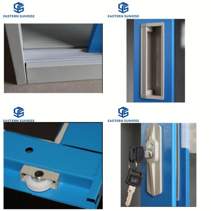 Glass Double Door Steel Office Archives Storage Cabinet