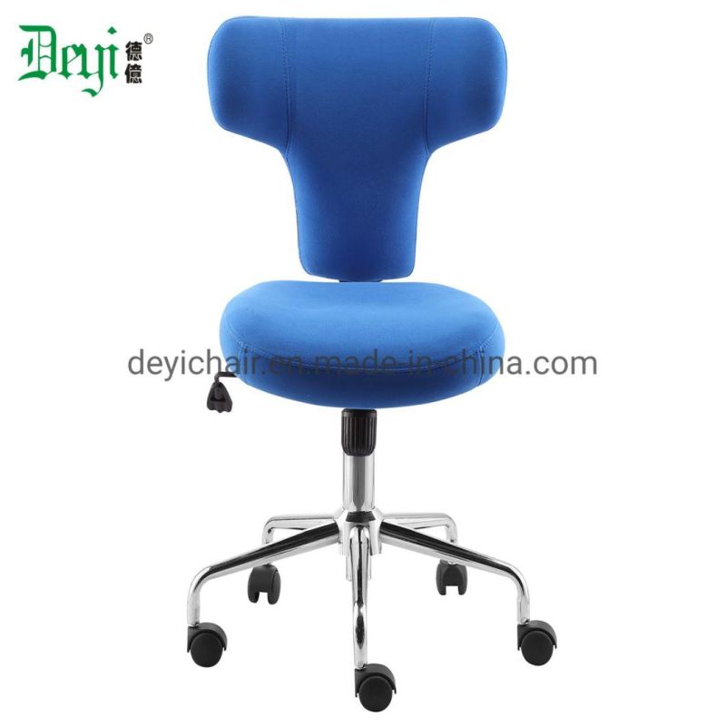 Aluminum Base PU Castor Seat up and Down Mechanism Fabric Upholstery for Seat and Back Arms Available Chair