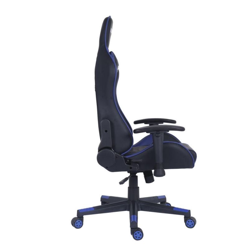 Luxury Blue PU Leather Ergonomic Armrest Office Computer Gaming Chair