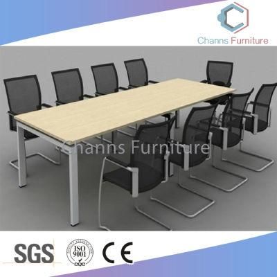 Fashion Office Meeting Table Wood Conference Desk with Metal Frame (CAS-MT31413)