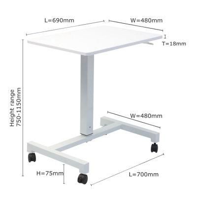 Mobile Laptop Desk Pneumatic Adjustable Desktop Desk