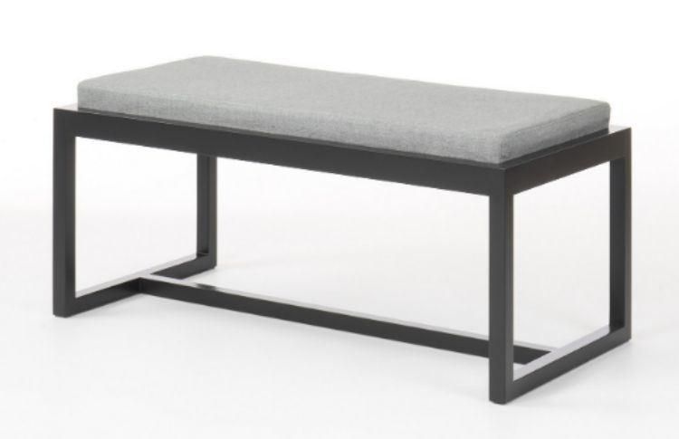 Household Indoor Nordic Style Durable Textile Bench Metal Legs Chair