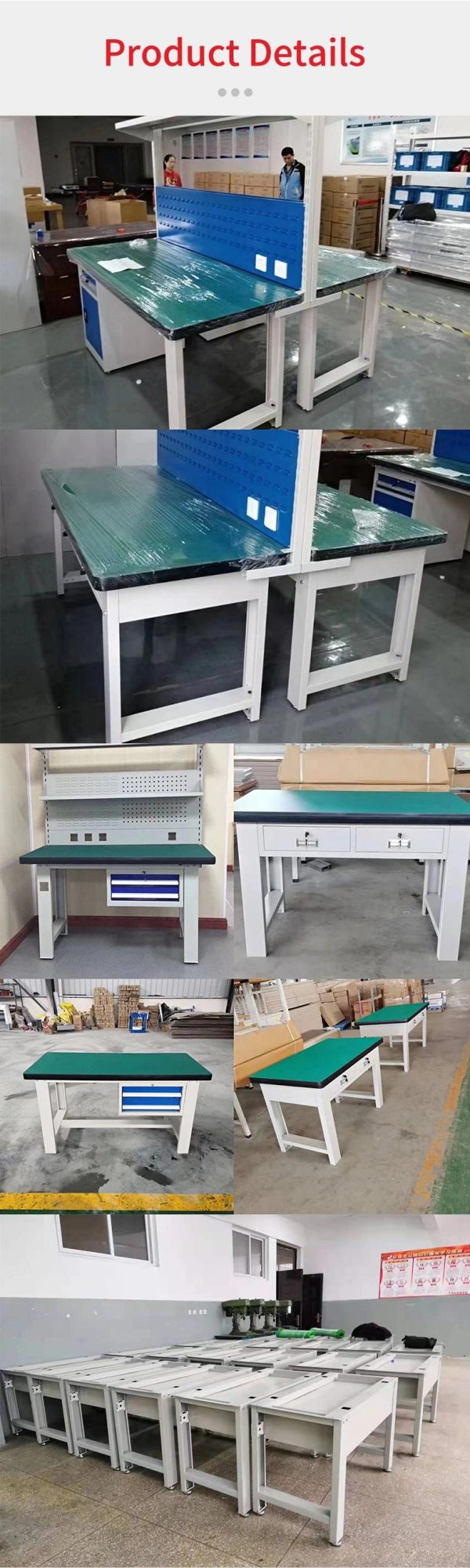 Modern Garage Workbench Chargeable Antistatic Top ESD Steel Workbench