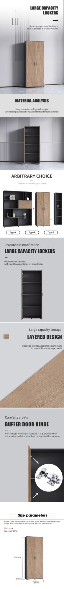 Modern Office Furniture Filing Cabinet Wooden Storage Bookshelf