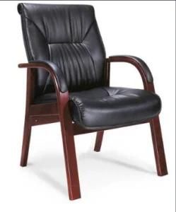 Modern Popular Leisure PU Visitor Guest Conference Solid Wood Chair