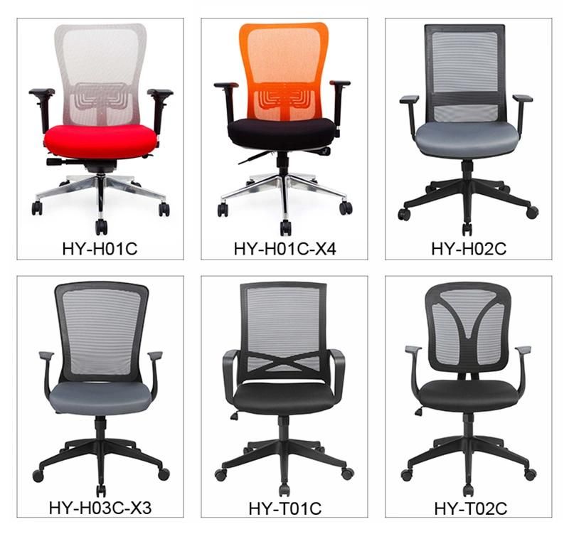 High Back Grey Fixed Armrest Leather Executive Office Chair