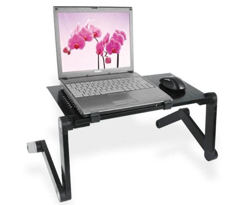 Mini Portable Aluminium Folding Bed Laptop Desk with Fan