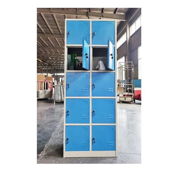 Fas-154 10 Door Blue Colors Metal Work Lockers Staff Storage Steel Locker Cabinet