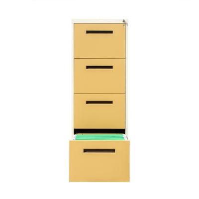 Office Furniture Vertical 4 Drawer Steel Filing Storage Cabinet