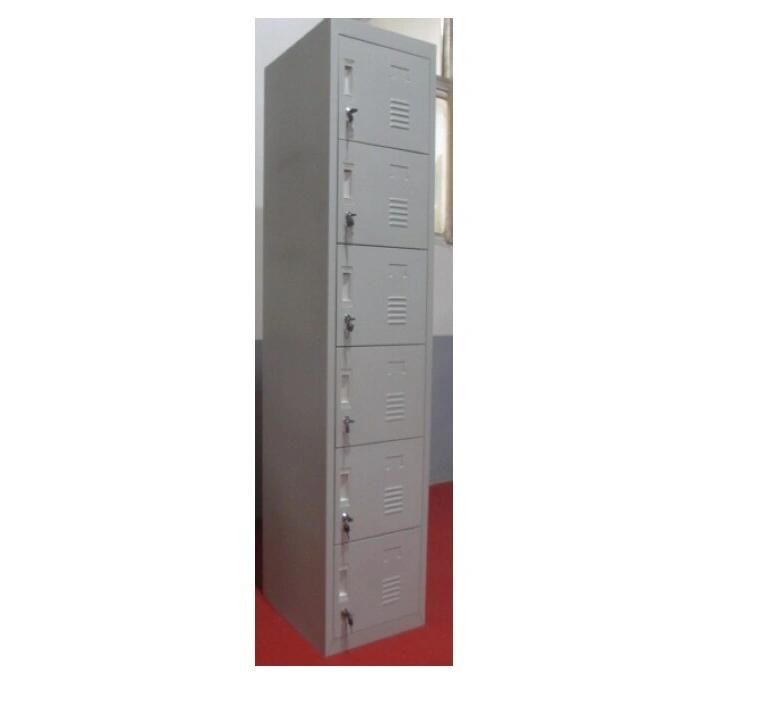 High Quality Cold Rolled Steel 6 Door Storage Clothes Wardrobe Iron Almirah Cabinet Separate Metal Locker