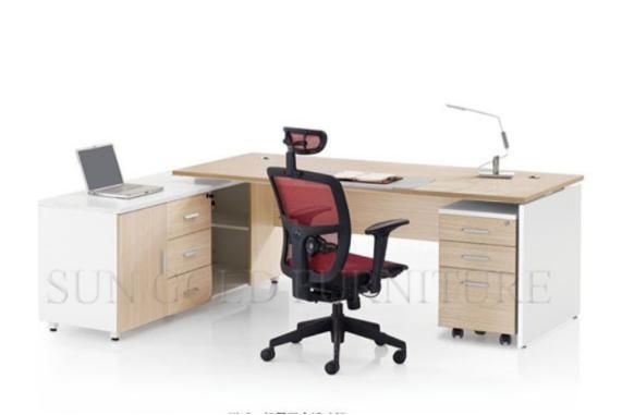 Simple Design Modern Executive Wooden Desk with Moveable Cabinet (SZ-OD187)