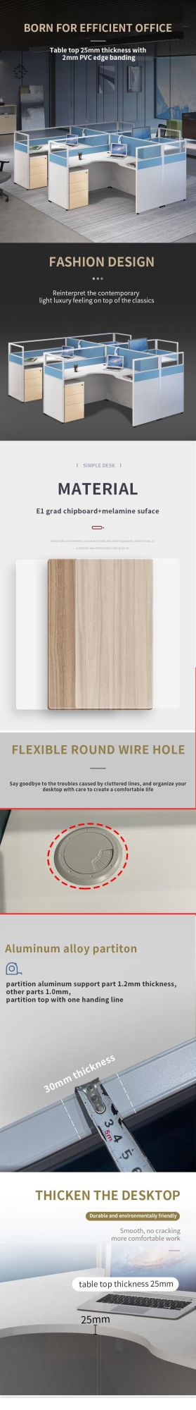 Wholesale Modern Wooden Aluminum Staff Work Furniture Table Desk Call Center Cubicle Workstation Office Partition