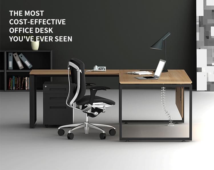 Modern Contemporary Office Furniture Melamine Tops L Shaped Wood Executive Desk