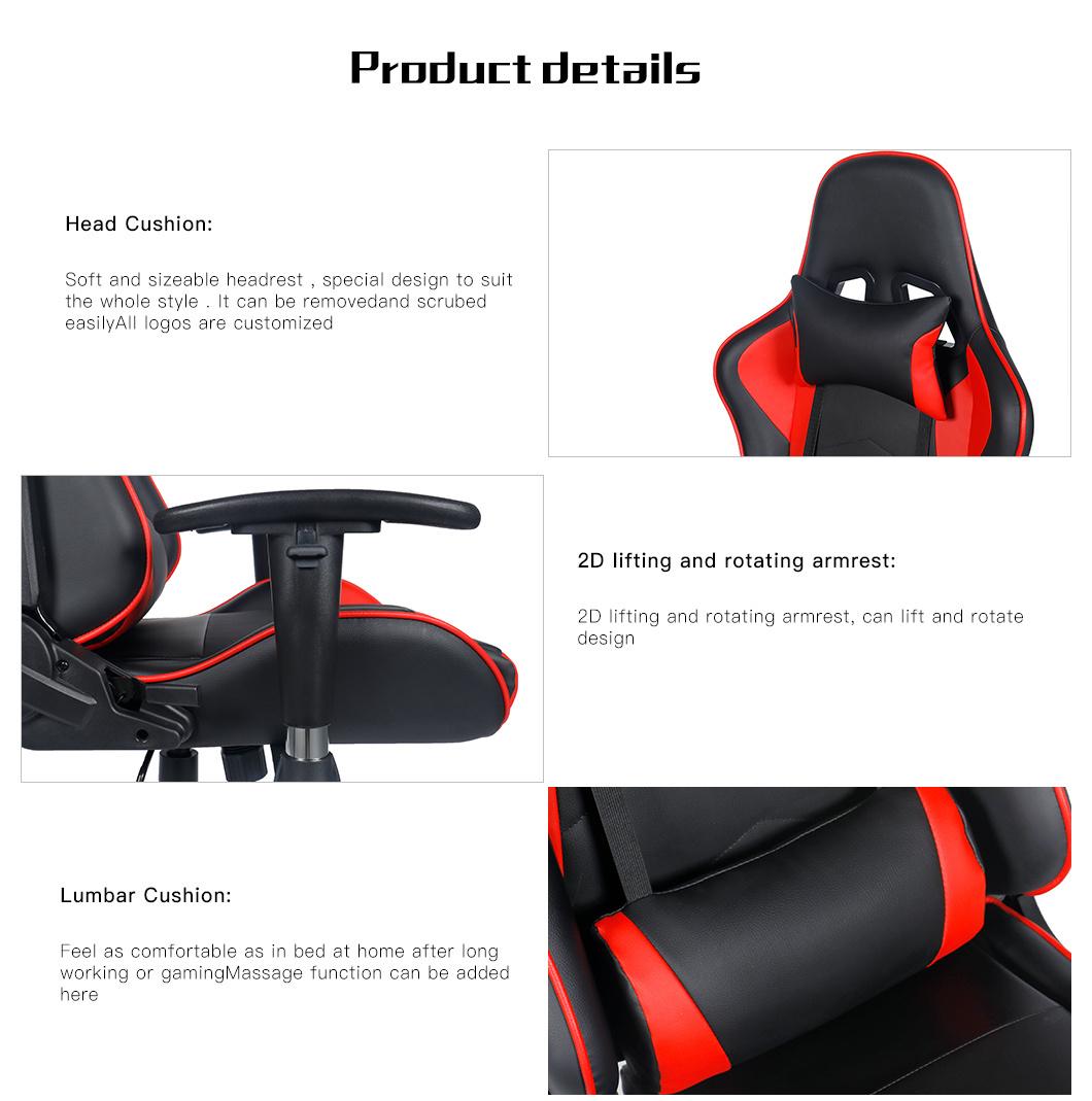 High Back PU Leather Computer Silla Gamer Ergonomic Swivel Gaming Chair