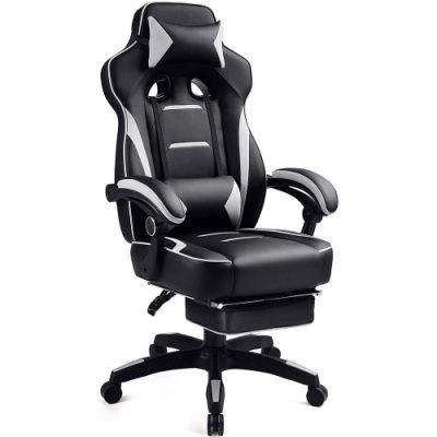 White Swivel Reciling Gaming Chair with Wheels