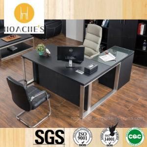 Creative Metal Office Leather Table with Cabinet (AT032A)