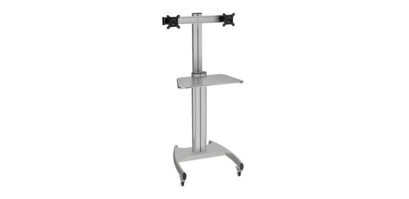 Mobile Computer Workstation/Desk/Stand 2-Monitor 10-24" Height Adjustment