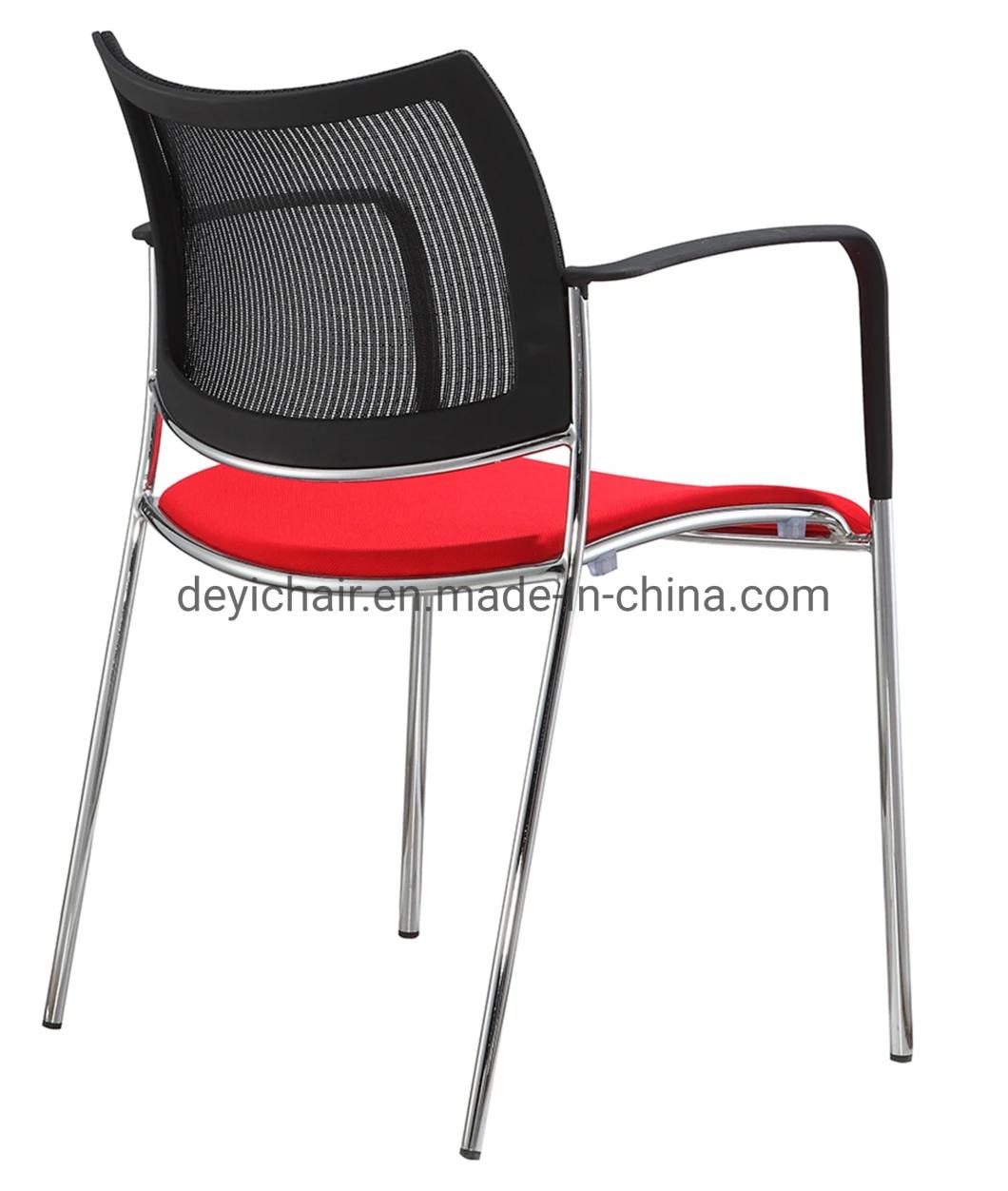 19mm Tube 1.5mm Thickness Four Legs Chrome Frame with PP Armrest Mesh Back Cut Foam Seat Conference Chair