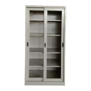 Office Furniture Customized Sliding Glass Door File Cabinet 2 Door 5 Layer