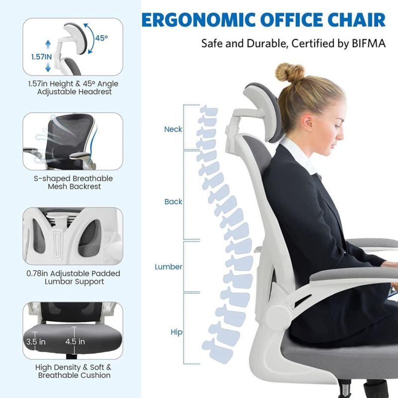New Commercial China Office Visitor Chairs America Warehouse in Stock Swivel Adjust Height Home Office with Headrest