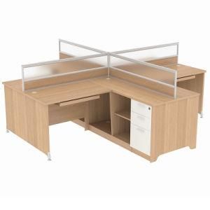 Labrary Fashion 4 Persons Modular Workstation Desk with Cabinets