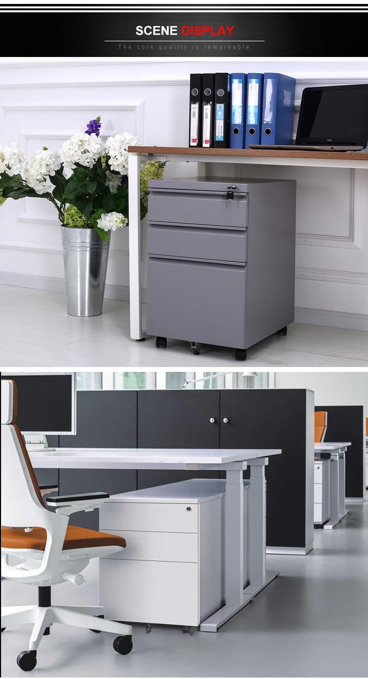 Salable Market 3 Drawer Pedestal Metal Filing Cabinet