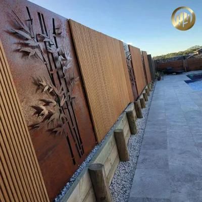 Corten Steel Garden Outdoor Rectangular Design Divider Screen