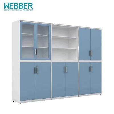 Customized Glazed Door Steel Locker Filing Cabinet with Sliding Door for Furniture School Hospital