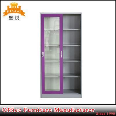 4 Shelves Full Height Steel Sliding Glass Door Metal Display Cabinet